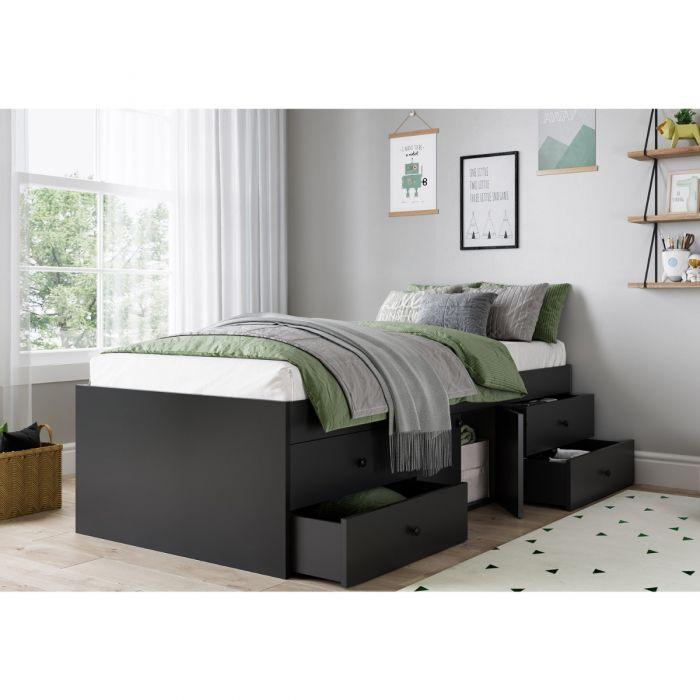 The Pioneer Black Storage Bed - Millie & Jones