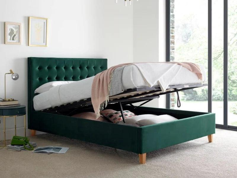 The Kingham Green Ottoman Bed