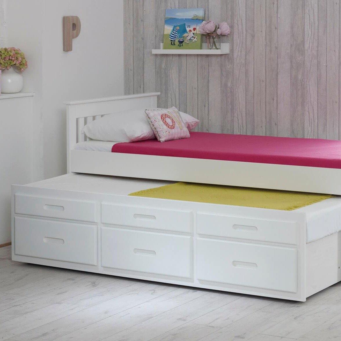 Leo Single Cabin Bed with Storage and Trundle Guest Pull Out Bed - Millie & Jones