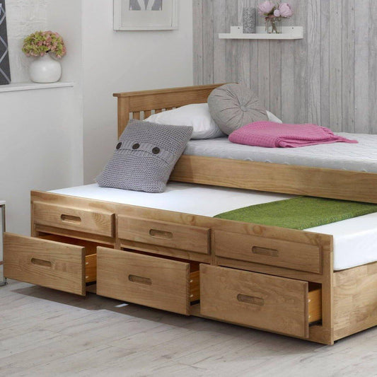 Leo Single Storage Cabin Bed with Trundle - Millie & Jones