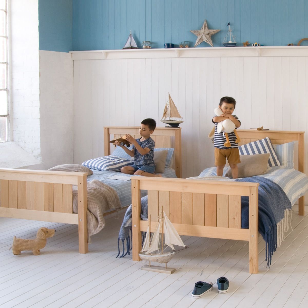 Little Folks - Classic Beech - Detachable Bunk Bed - Optional Trundle - Millie & Jones