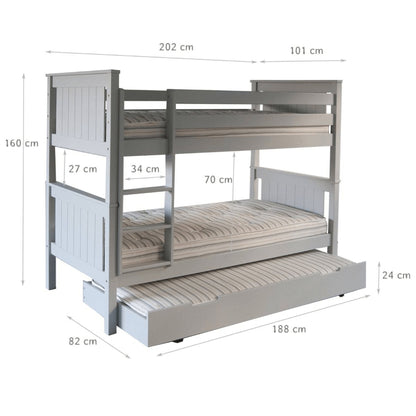 Little Folks - Classic Beech - Detachable Bunk Bed - Optional Trundle - Millie & Jones