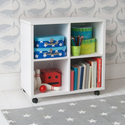 Little Folks - CUBIX Mid Sleeper with Storage Bookcase in Pure White - Millie & Jones