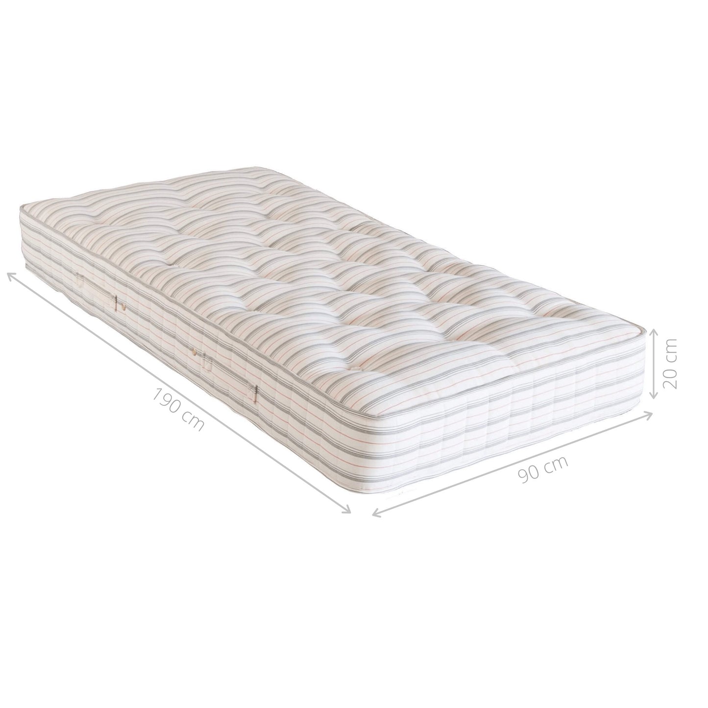 Little Folks Furniture - Open Coil Mattress for Single or Cabin Beds (90x190x20cm) - Millie & Jones