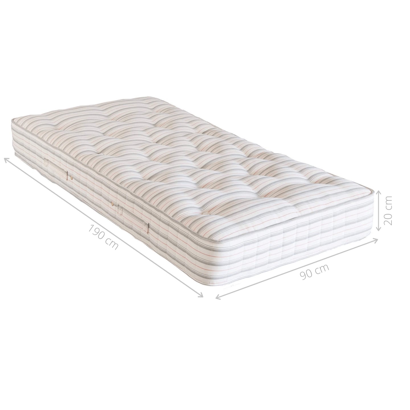 Little Folks Furniture - Open Coil Mattress for Single or Cabin Beds (90x190x20cm) - Millie & Jones