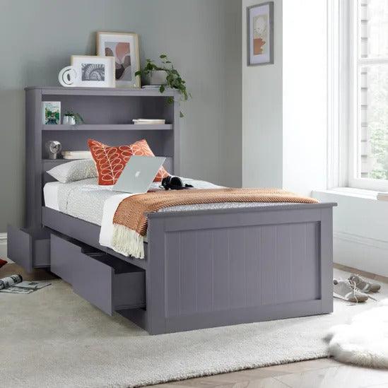 The Enzo Grey Wooden 3 Drawer Storage Bed