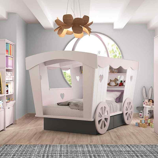 Small Double Carriage Bed with Storage Drawers - Millie & Jones