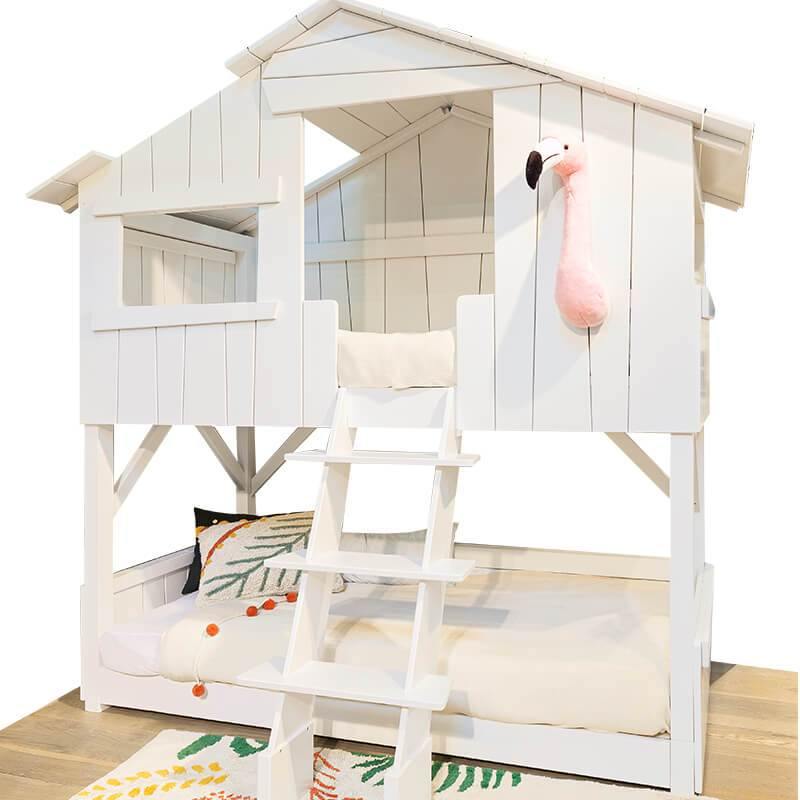 Mathy By Bols Treehouse Bunk Bed with Platform and Slide - Millie & Jones