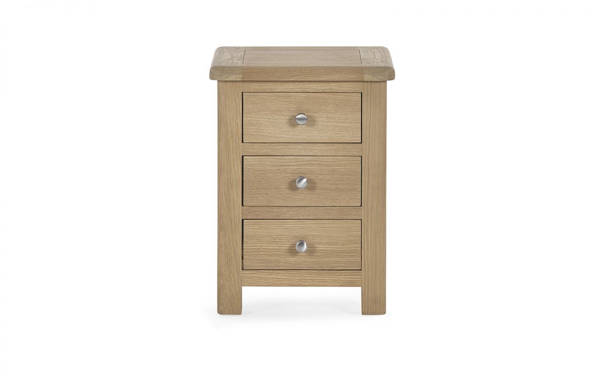 Memphis Limed Oak 3 Drawer Bedside Table