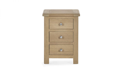 Memphis Limed Oak 3 Drawer Bedside Table