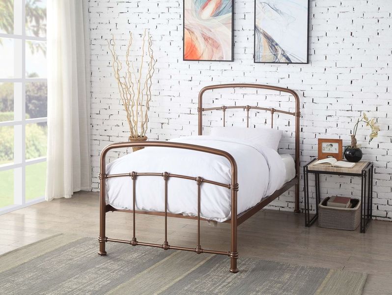 Mostyn Single Metal Bed - Antique Bronze or Shining Rose - Millie & Jones