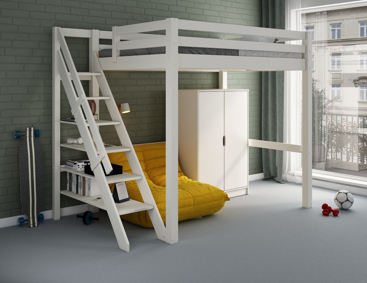 Noomi Studio Loft Bed Double High Sleeper