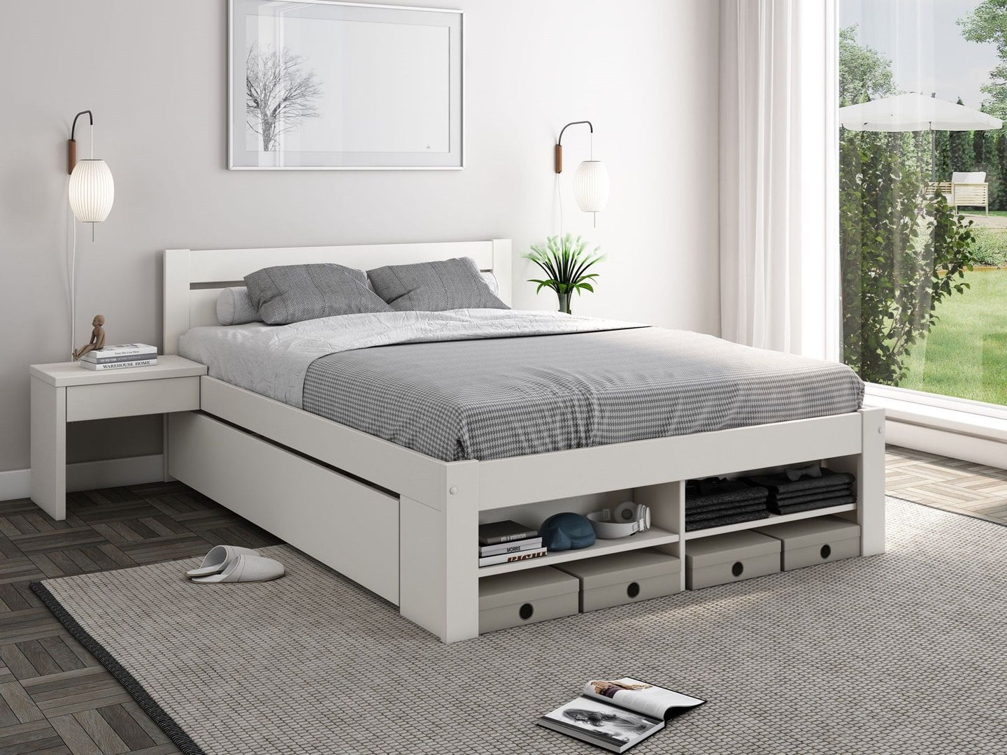 Noomi Pradis Double Bed With Storage - Millie & Jones