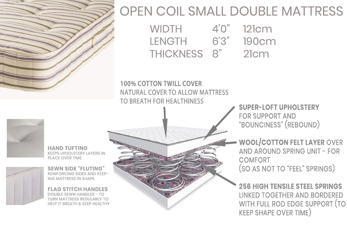 Open Coil Small Double Bed Mattress