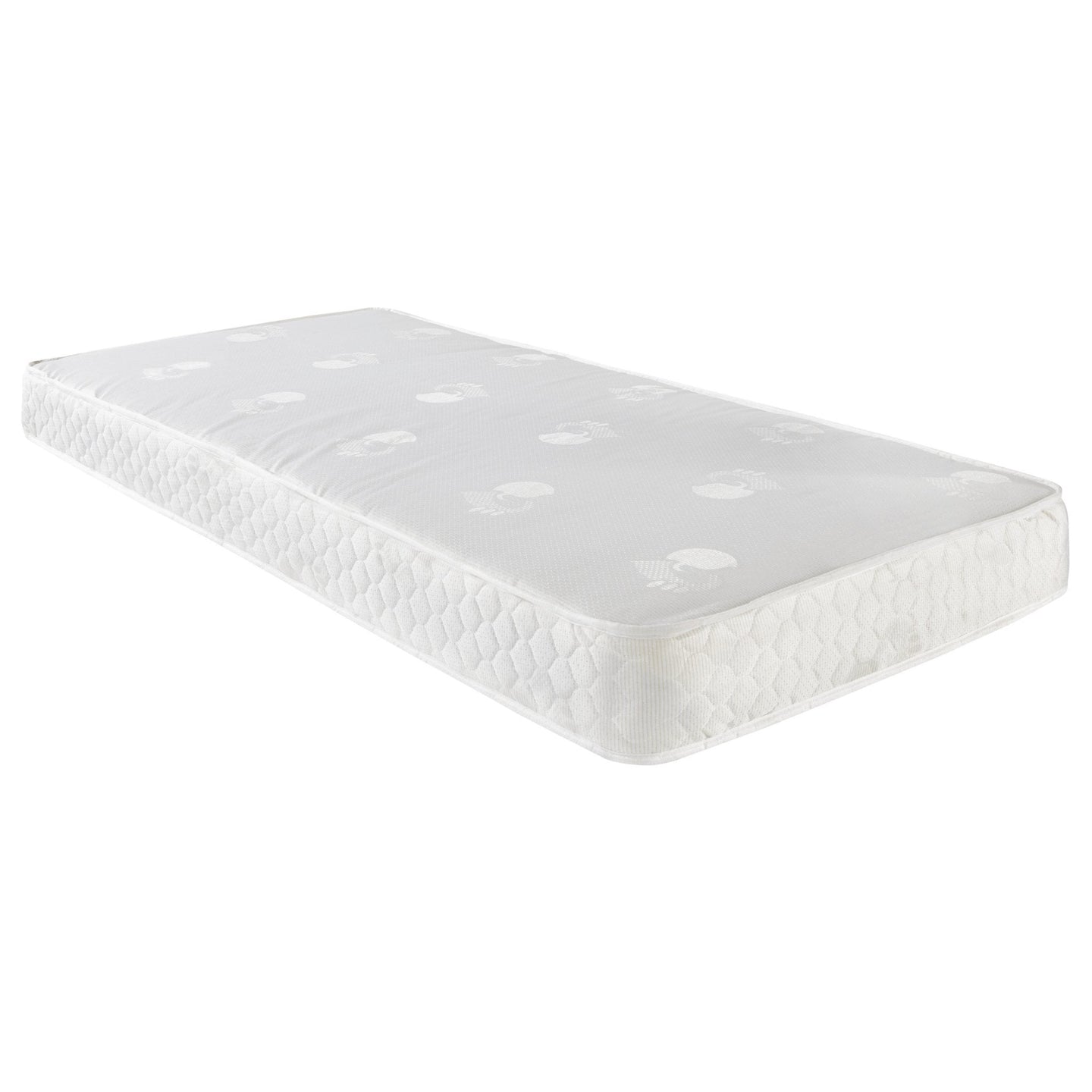 Open Coil Single Mattress (Continental) with cotton blend cover and coil spring unit, 15cm thick, ideal for high sleeper or bunk beds.