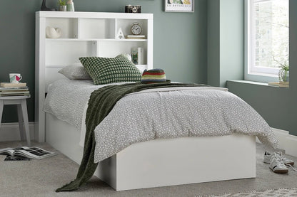 Oscar White Wooden Ottoman Storage Bed - Millie & Jones