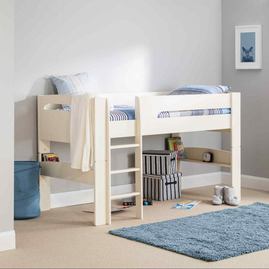 Pluto Mid Sleeper Bed for Kids with Shelves - Millie & Jones