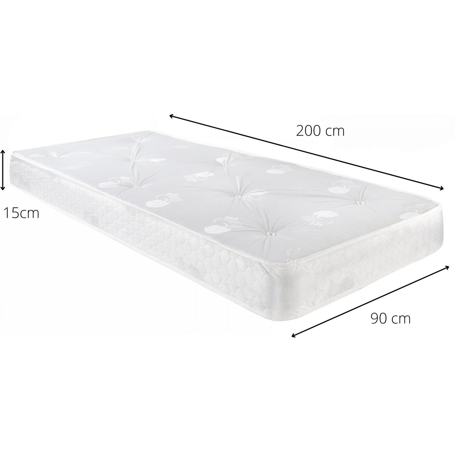 Pocket Sprung Continental Mattress for Single Bed (90cm x 200cm x 15cm) - Millie & Jones