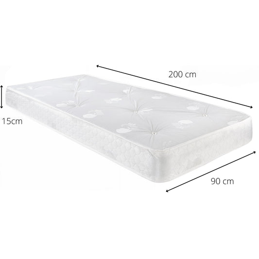 Pocket Sprung Continental Mattress for Single Bed (90cm x 200cm x 15cm) - Millie & Jones