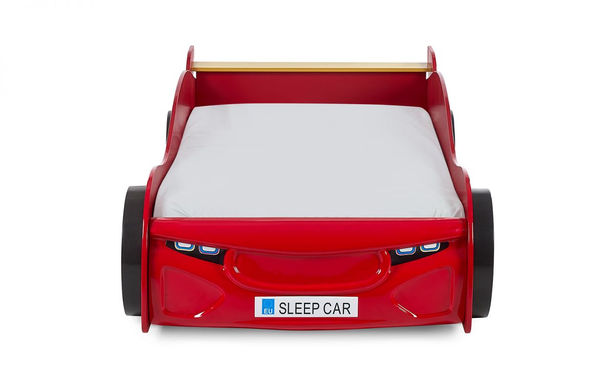 Scorpion Racer Bed in high gloss red lacquer with racing car design.