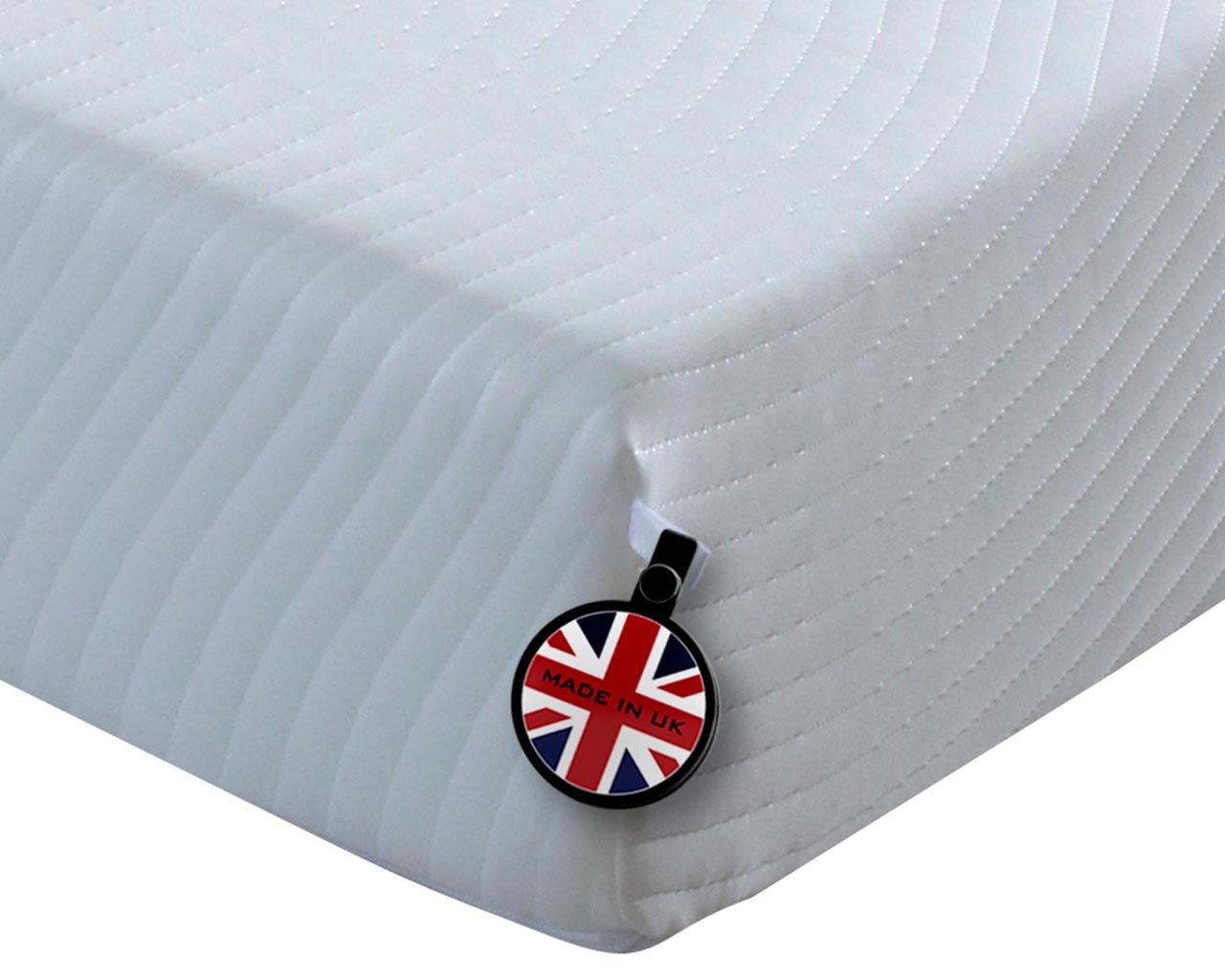 Sleeptight Pocket Mattress - Continental Double with antimicrobial treatment, foam layers, and UK flag tag.