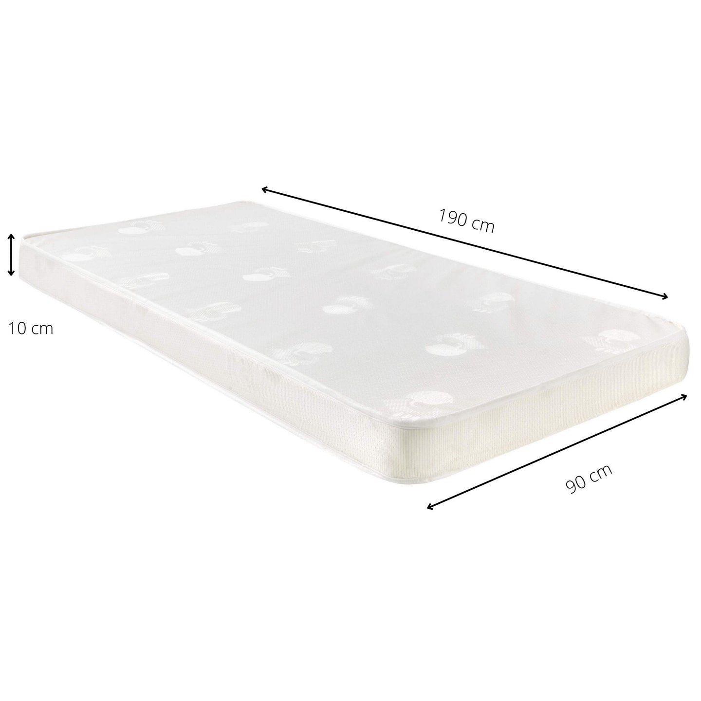 High density foam Sleeptight Trundle Mattress, 190x90x10 cm, made in the UK with washable cover.