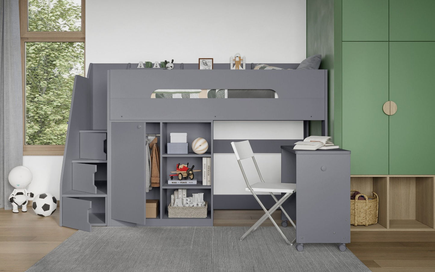 Stepaside Staircase High Sleeper Workstation