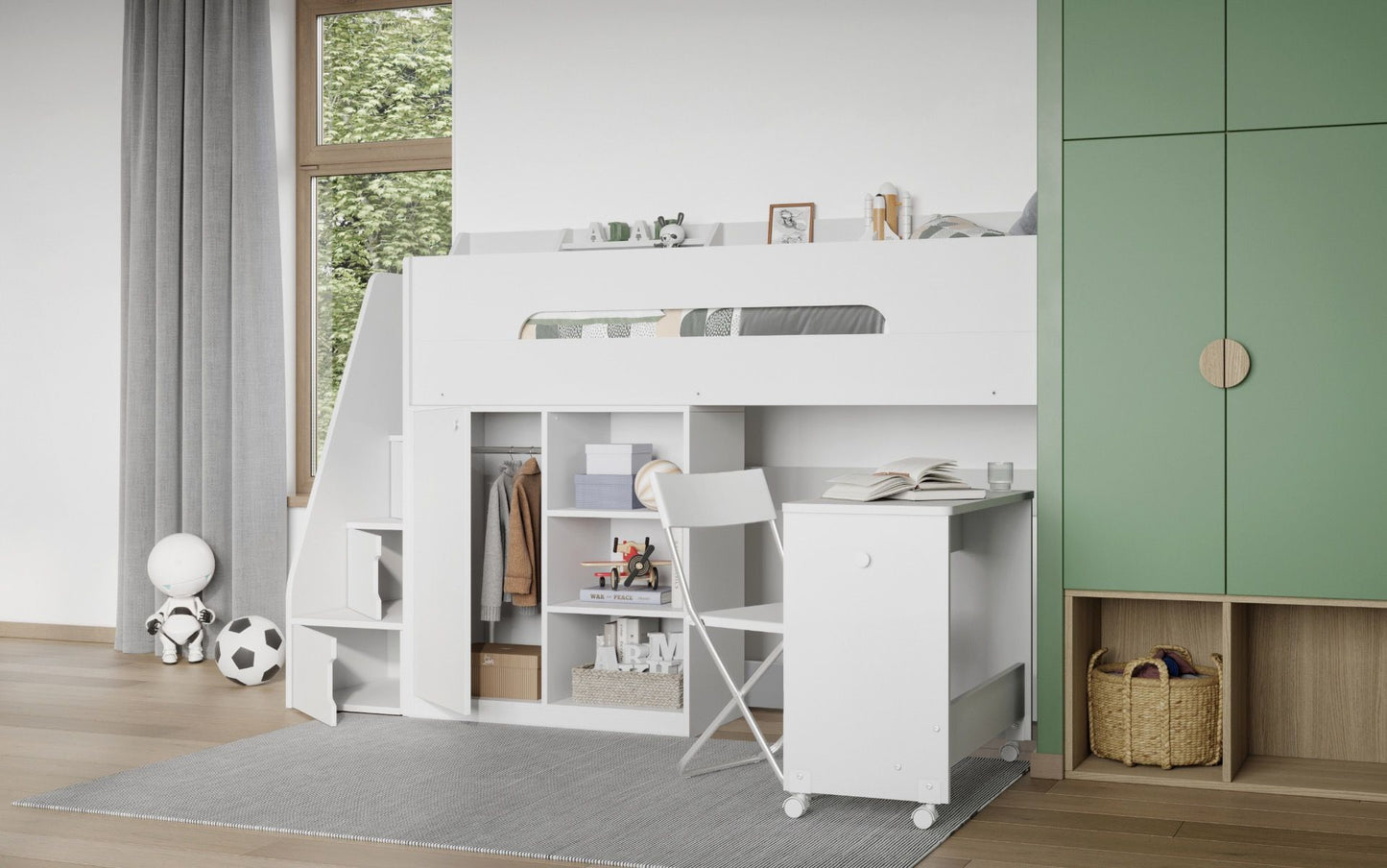 Stepaside Staircase High Sleeper Workstation