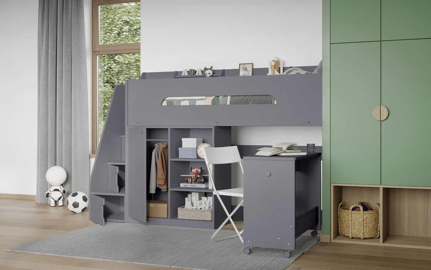 Stepaside Staircase High Sleeper Workstation