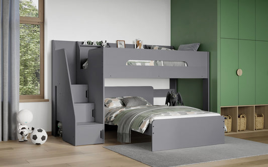 Stepaside Staircase L Shaped Triple Bunk Bed - Millie & Jones