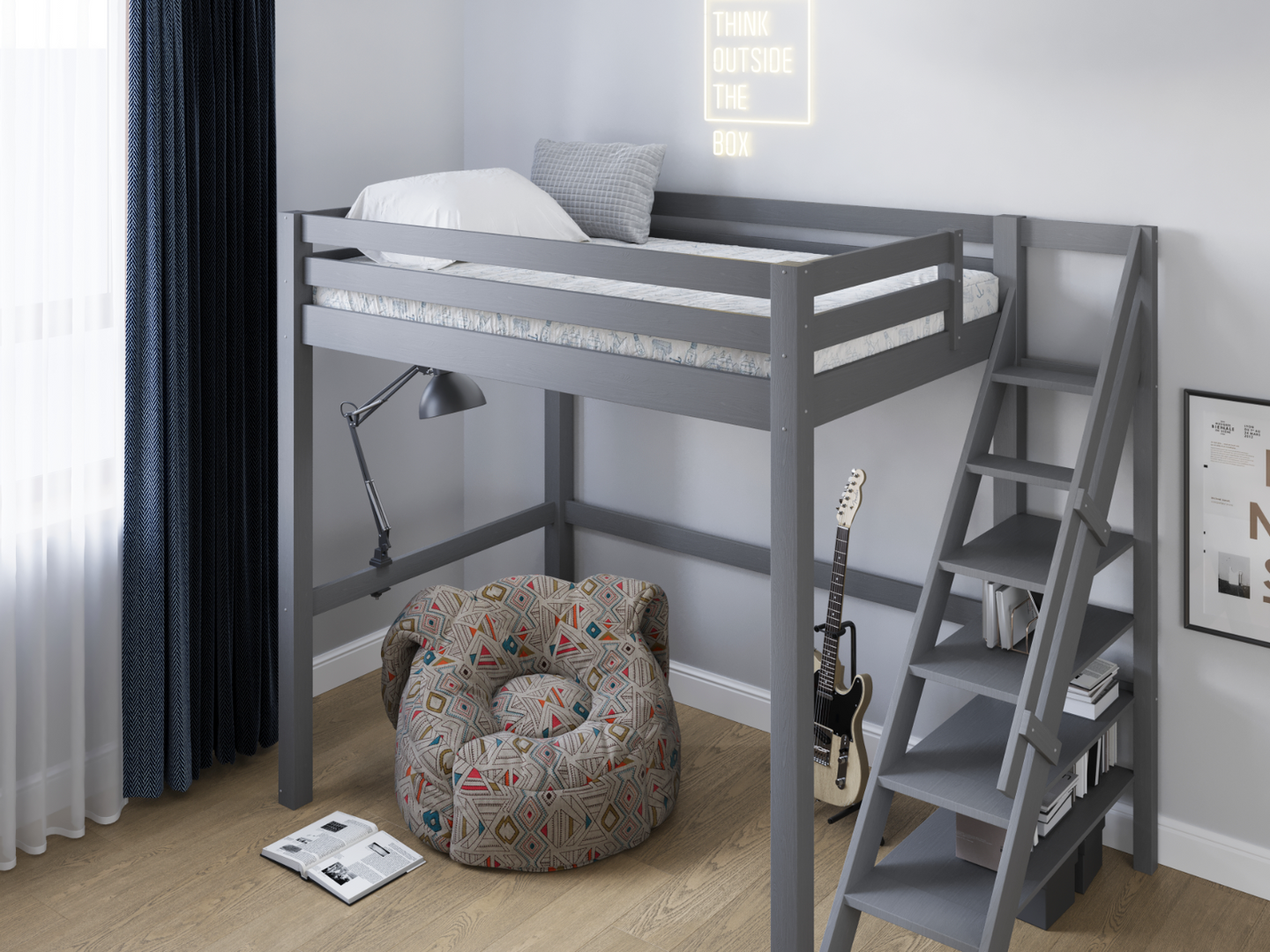 Noomi Studio Loft Bed Double High Sleeper