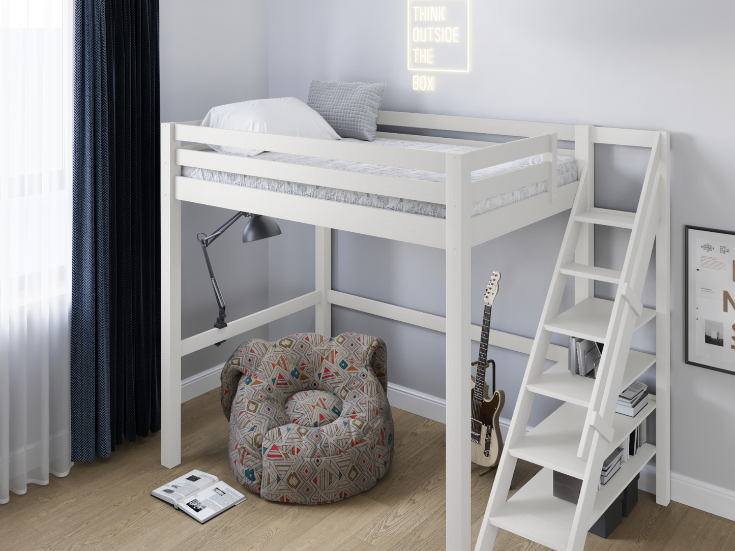 Noomi Studio Loft Bed Double High Sleeper