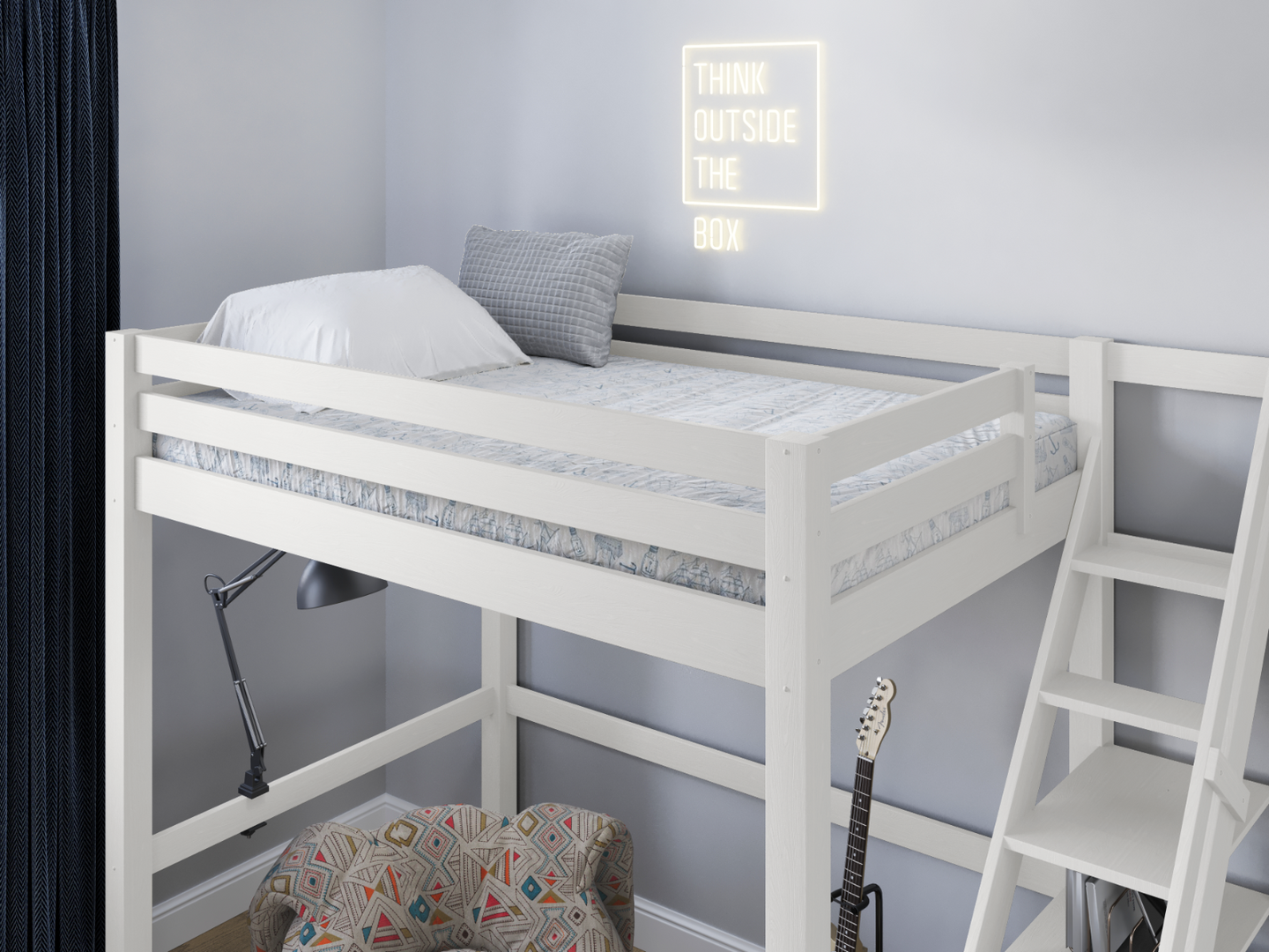 Noomi Studio Loft Bed Double High Sleeper