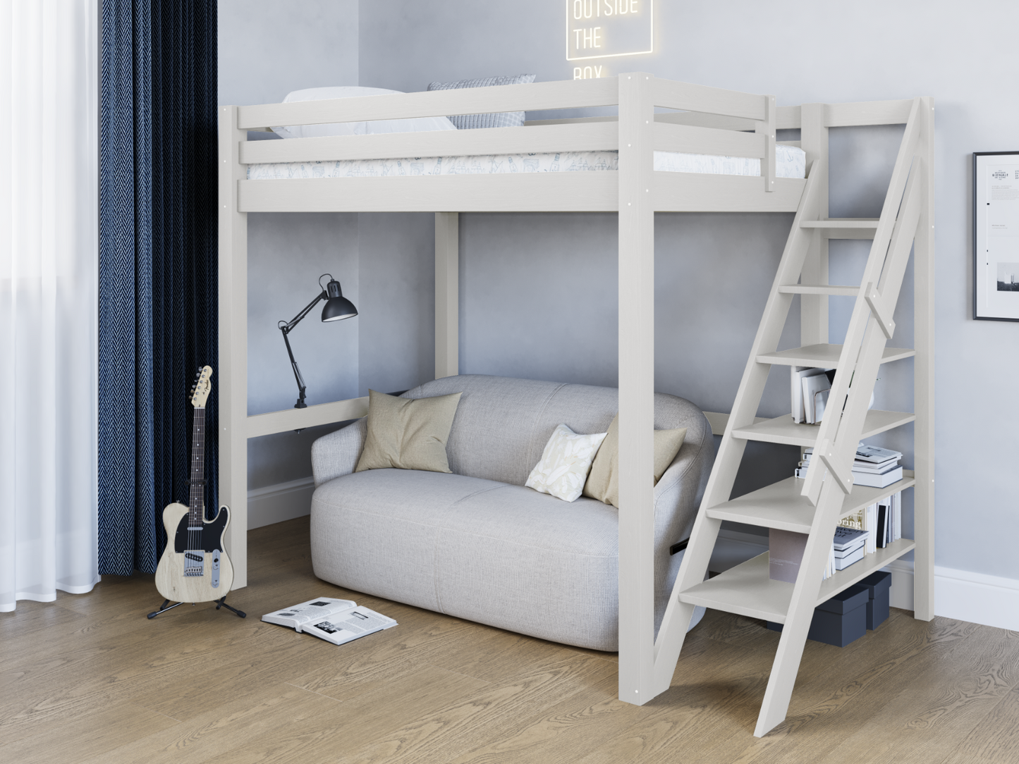 Noomi Studio Loft Bed Double High Sleeper