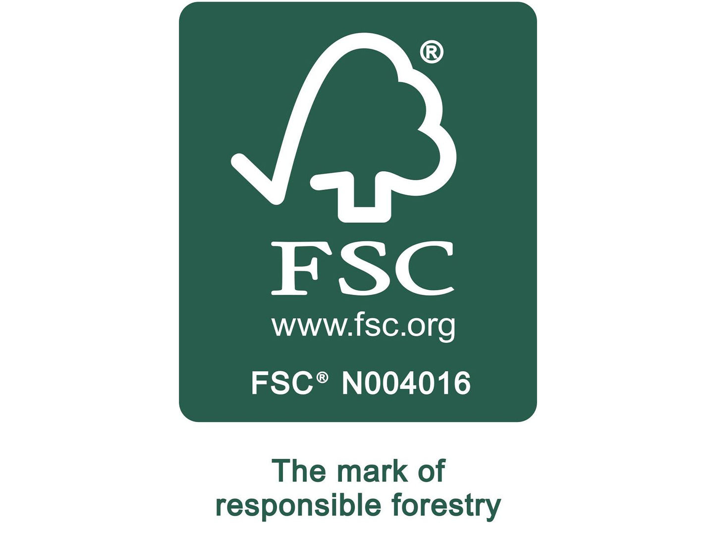 FSC certification logo for responsible forestry (Tera Solid Wood Highsleeper Frame).