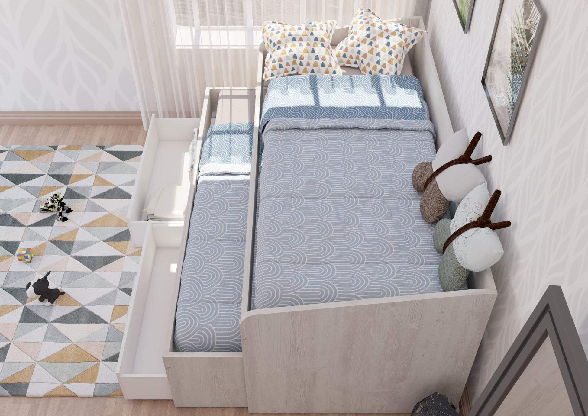 Terrassa Daybed with Storage Drawers and Pull Out Bed - Millie & Jones