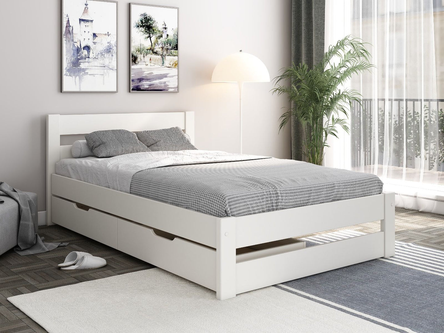 Noomi Tera Solid Wood Small Double Bed