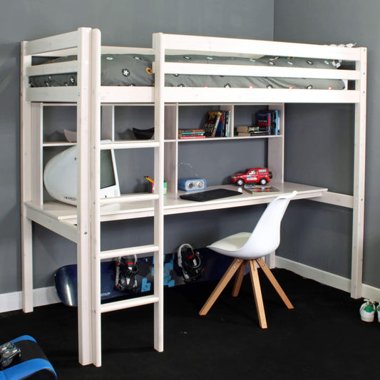 Thuka Hit - High Sleeper Loft Bed with Wide Desk & Shelves - Millie & Jones